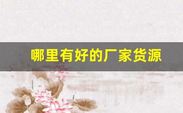哪里有好的厂家货源